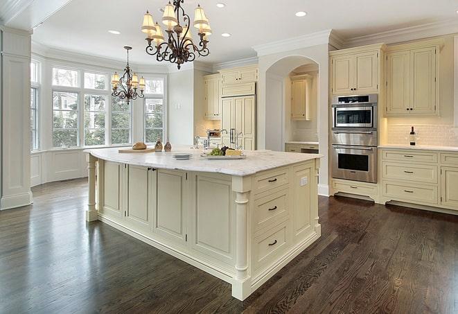 high-quality laminate floor with wood grain pattern in Bairdford